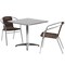 Emma and Oliver 31.5" Square Aluminum Garden Patio Table Set with 2 Rattan Chairs